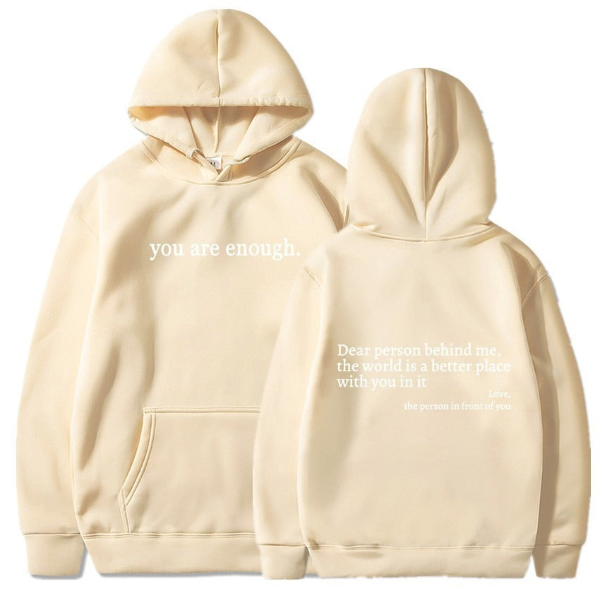 Women's plush hoodie plain letter print