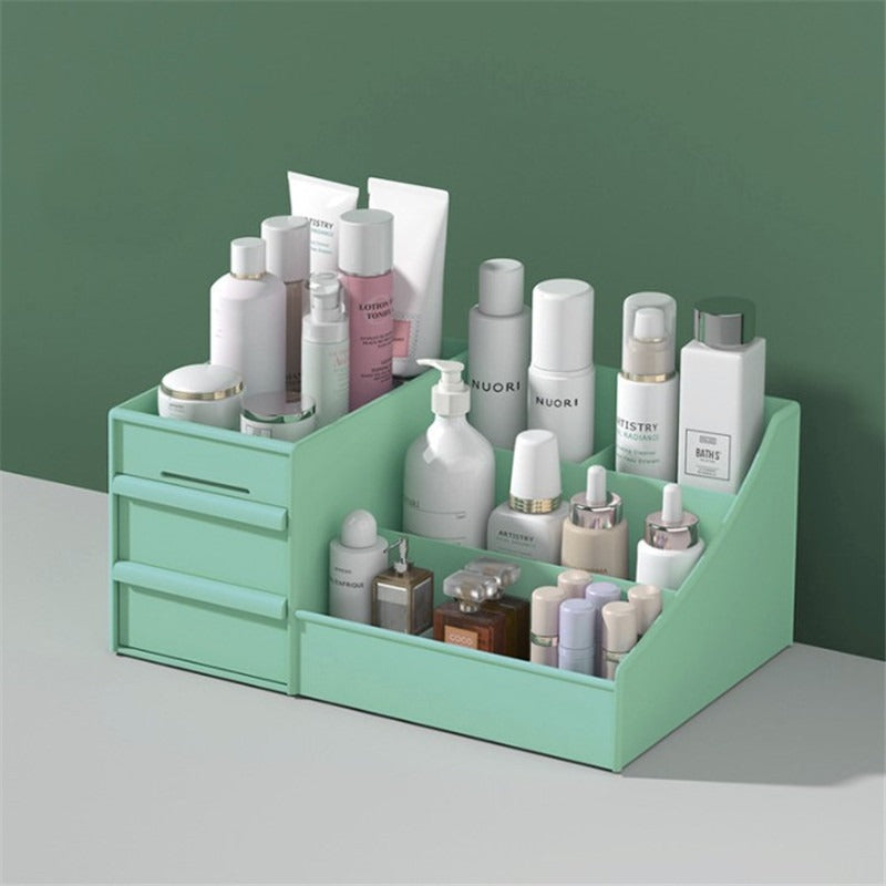 Drawer style cosmetic storage box jewelry