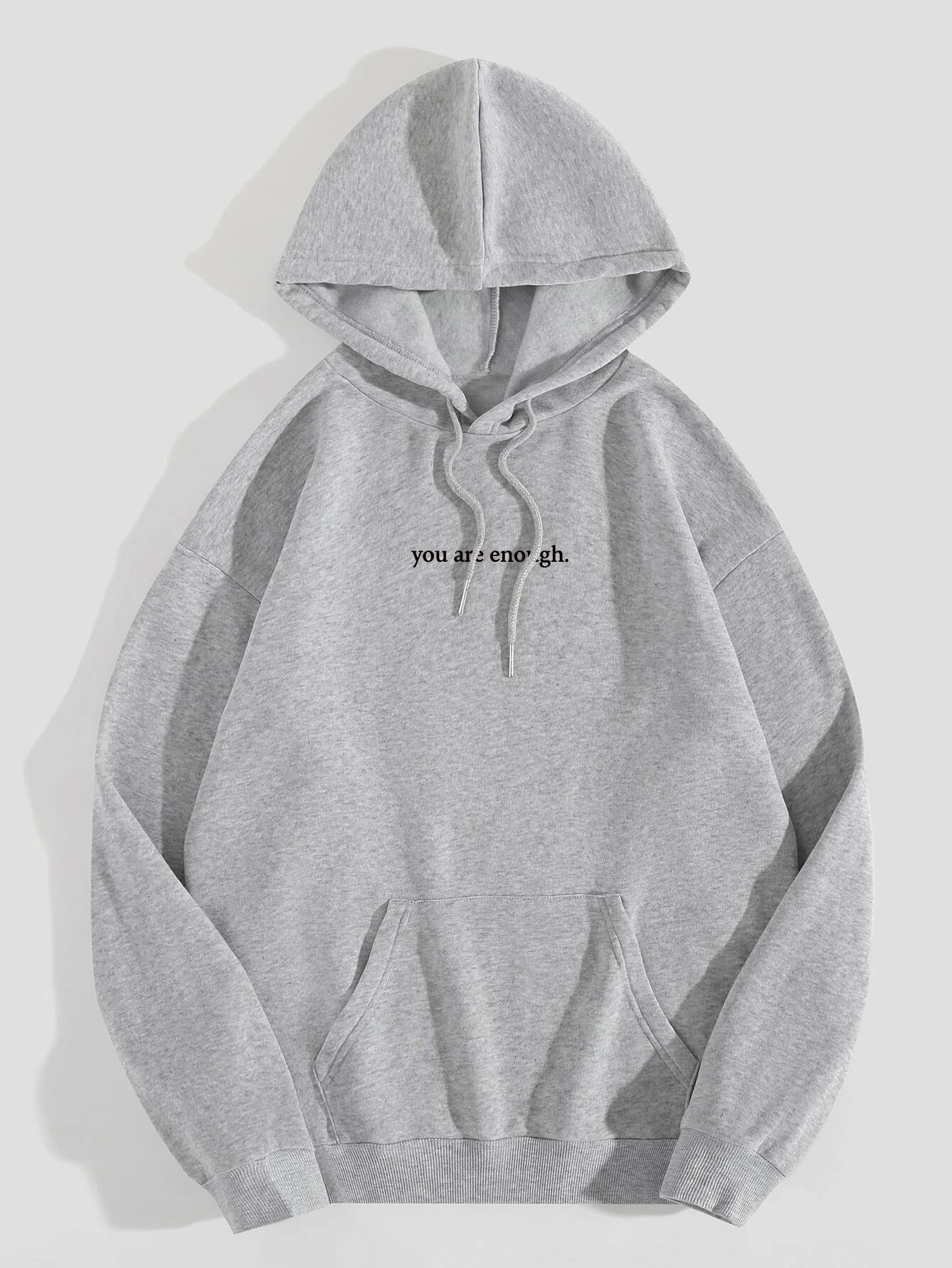 Women's plush hoodie plain letter print