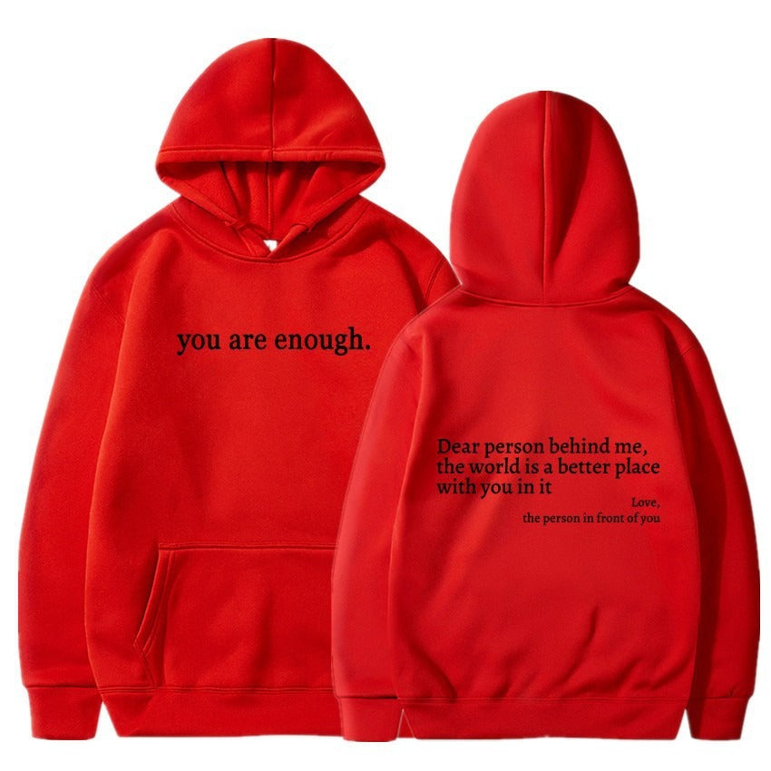 Women's plush hoodie plain letter print