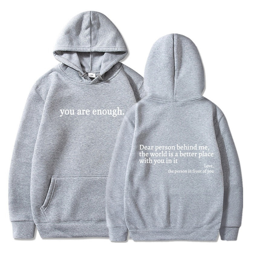 Women's plush hoodie plain letter print