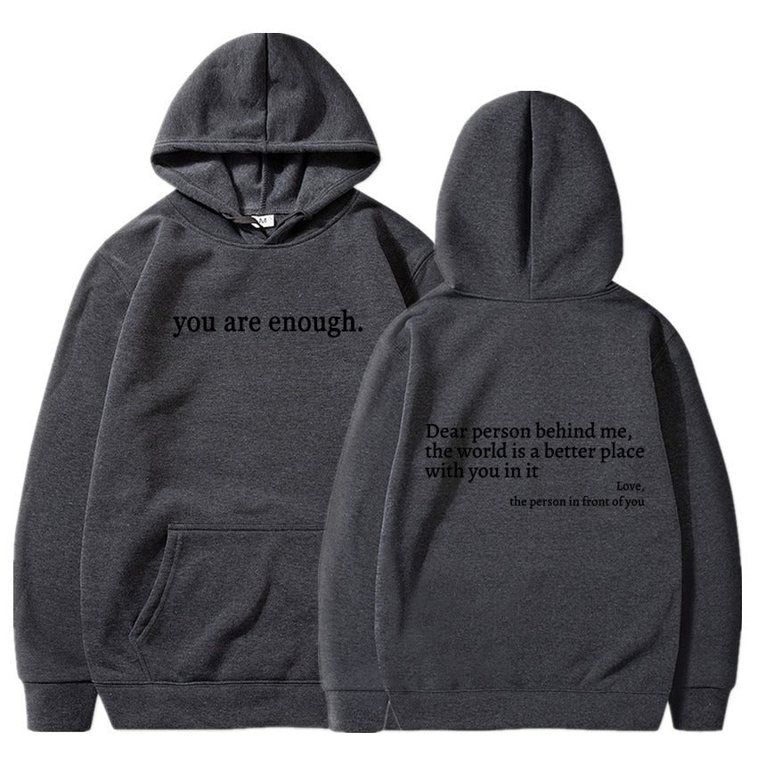 Women's plush hoodie plain letter print