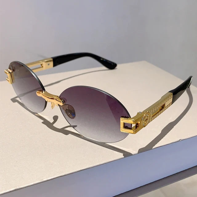 Frameless oval sunglasses