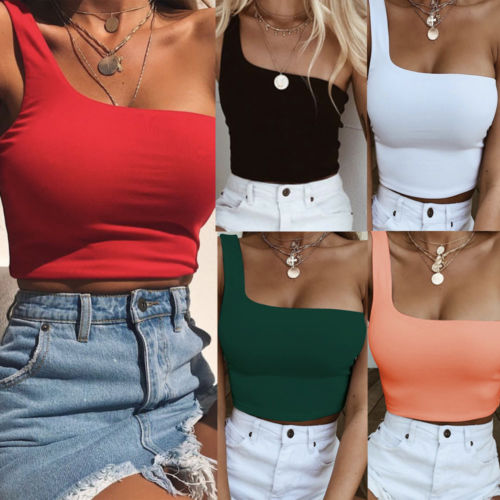 One Shoulder Crop Top