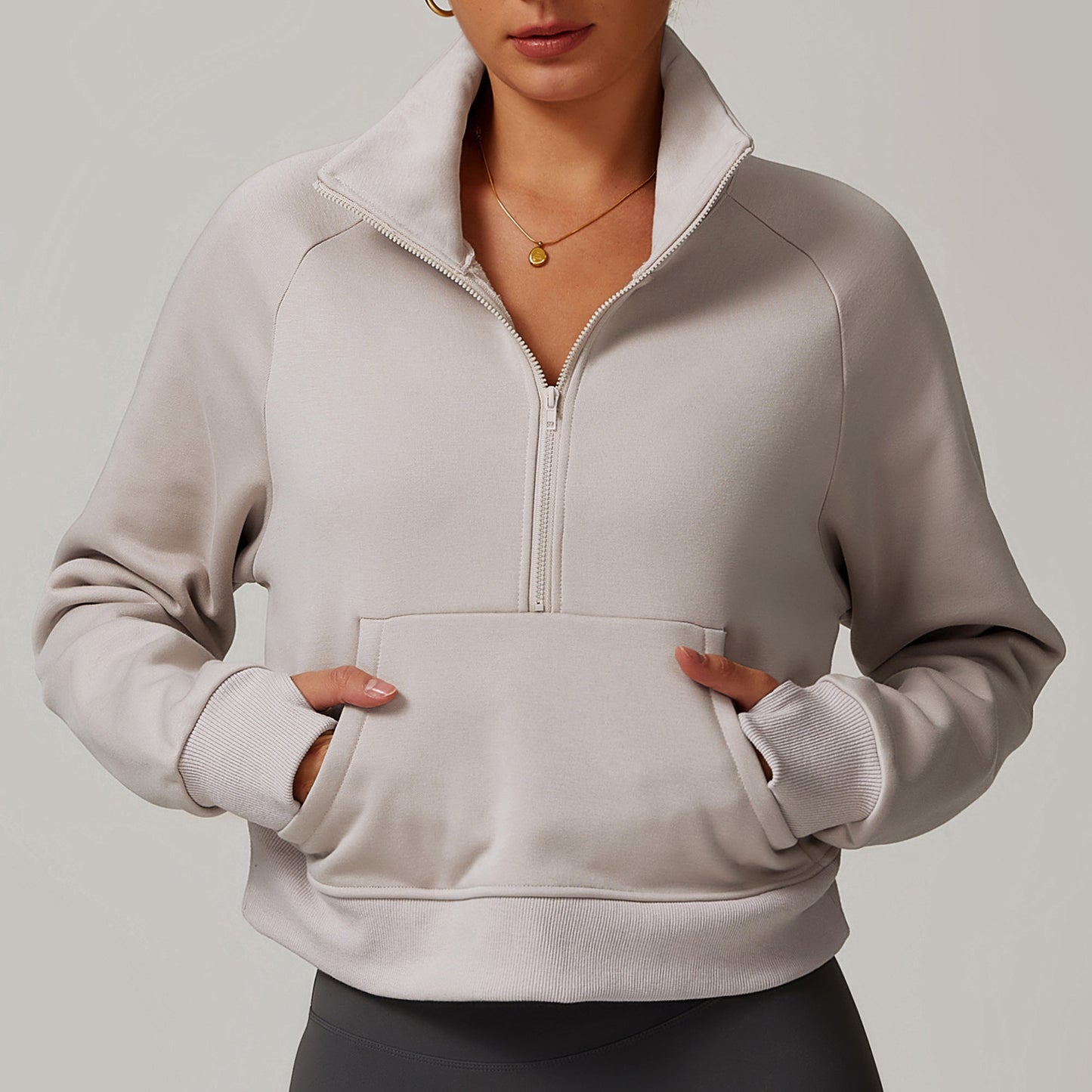 Fleece loose fit, Half zipper