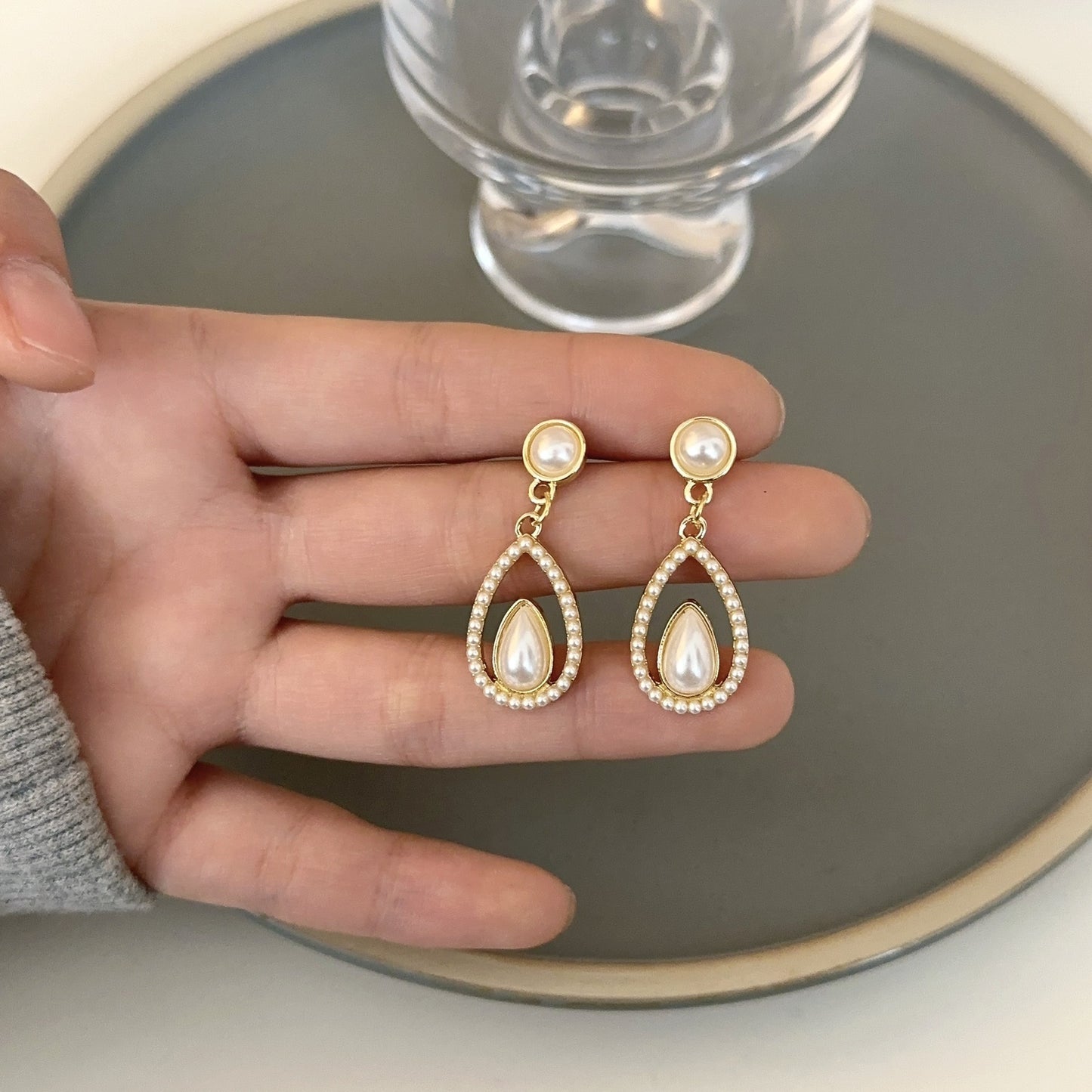 Droplet earrings French fashion