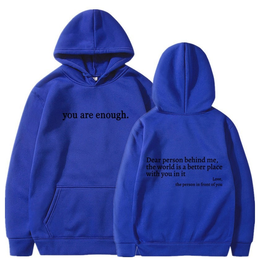 Women's plush hoodie plain letter print