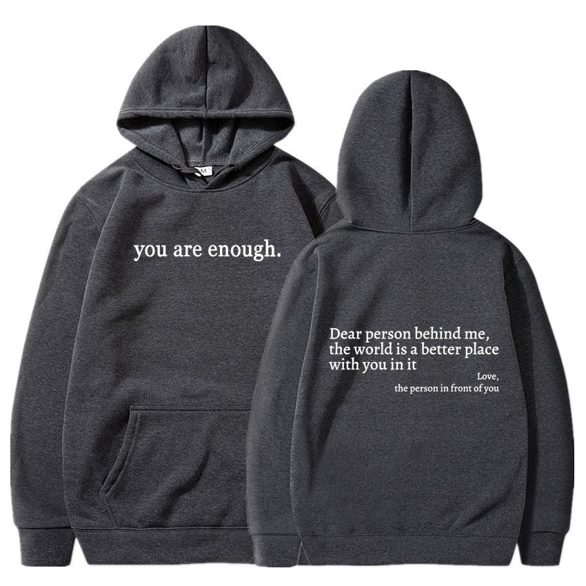 Women's plush hoodie plain letter print