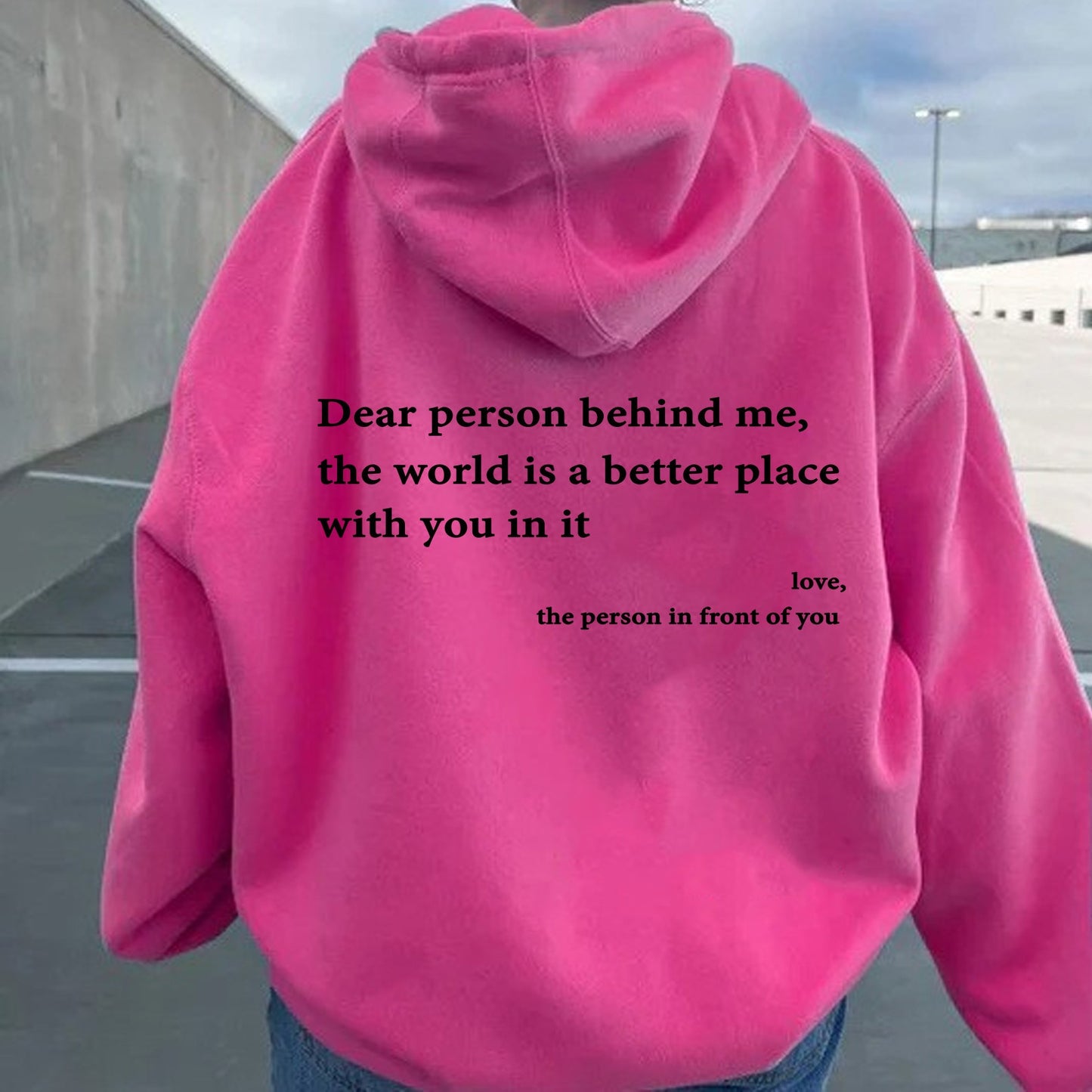 Women's plush hoodie plain letter print