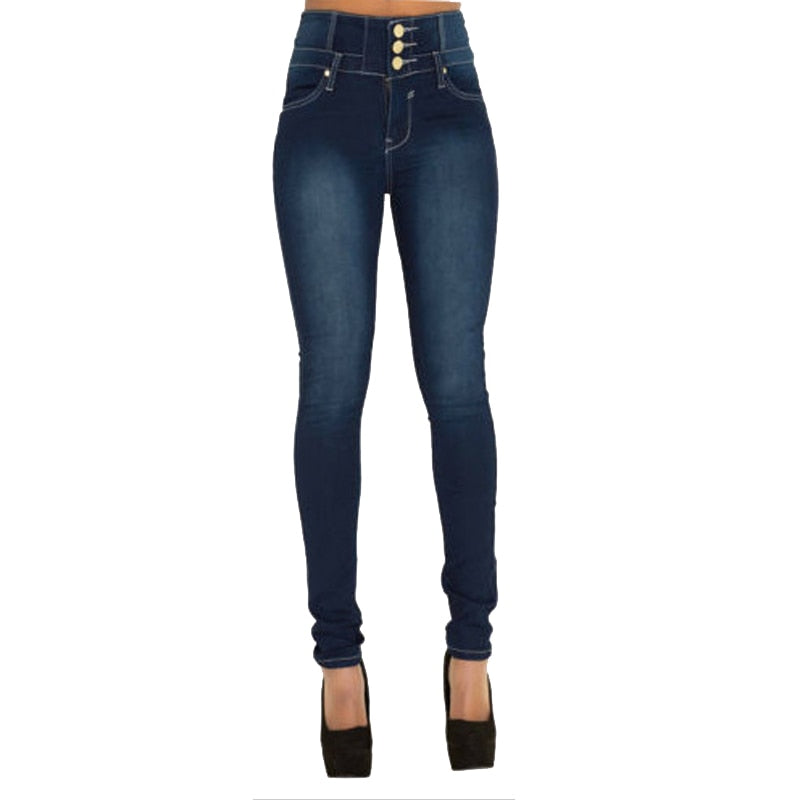 Summer skinny jeans, high waist