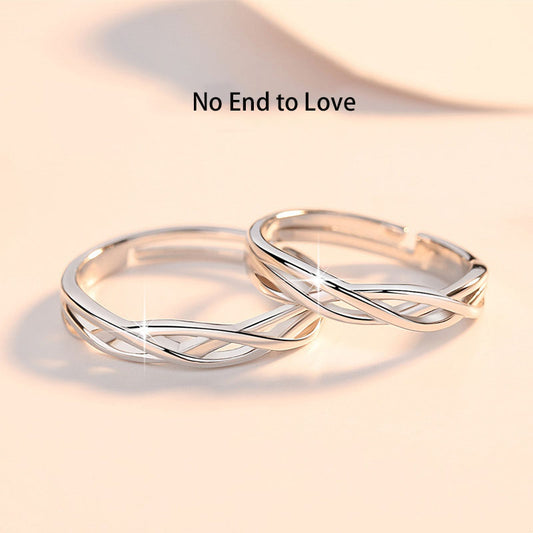 Couple Rings Sterling Silver, adjustable opening