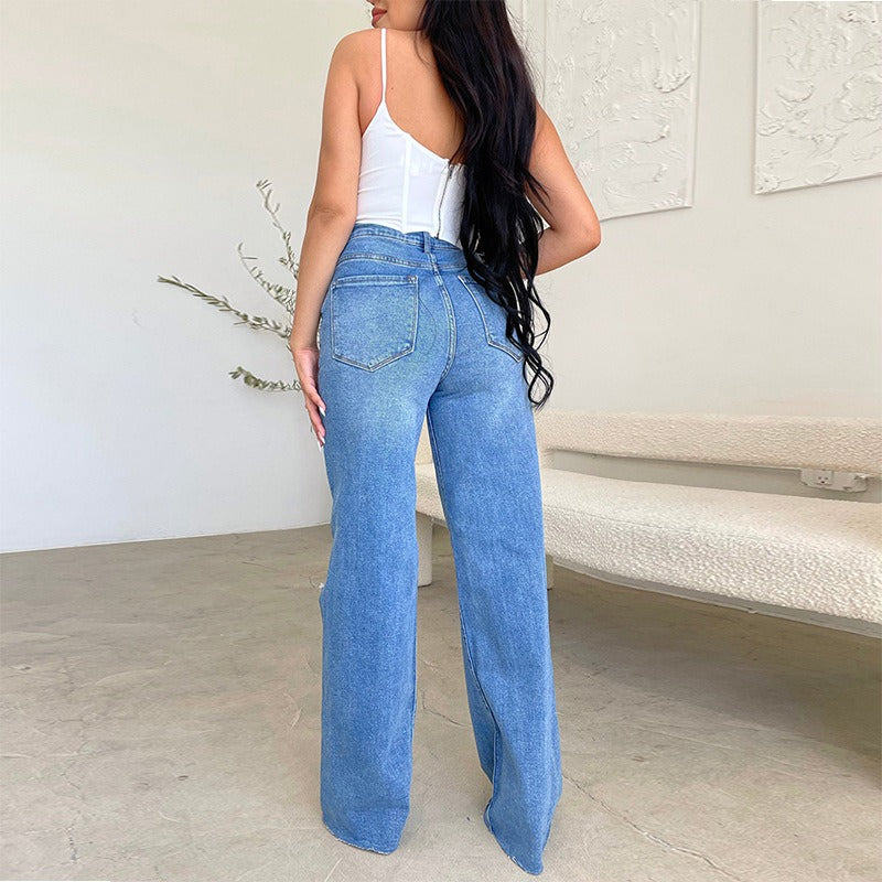 Women ripped jeans high waist