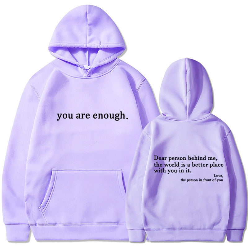 Women's plush hoodie plain letter print